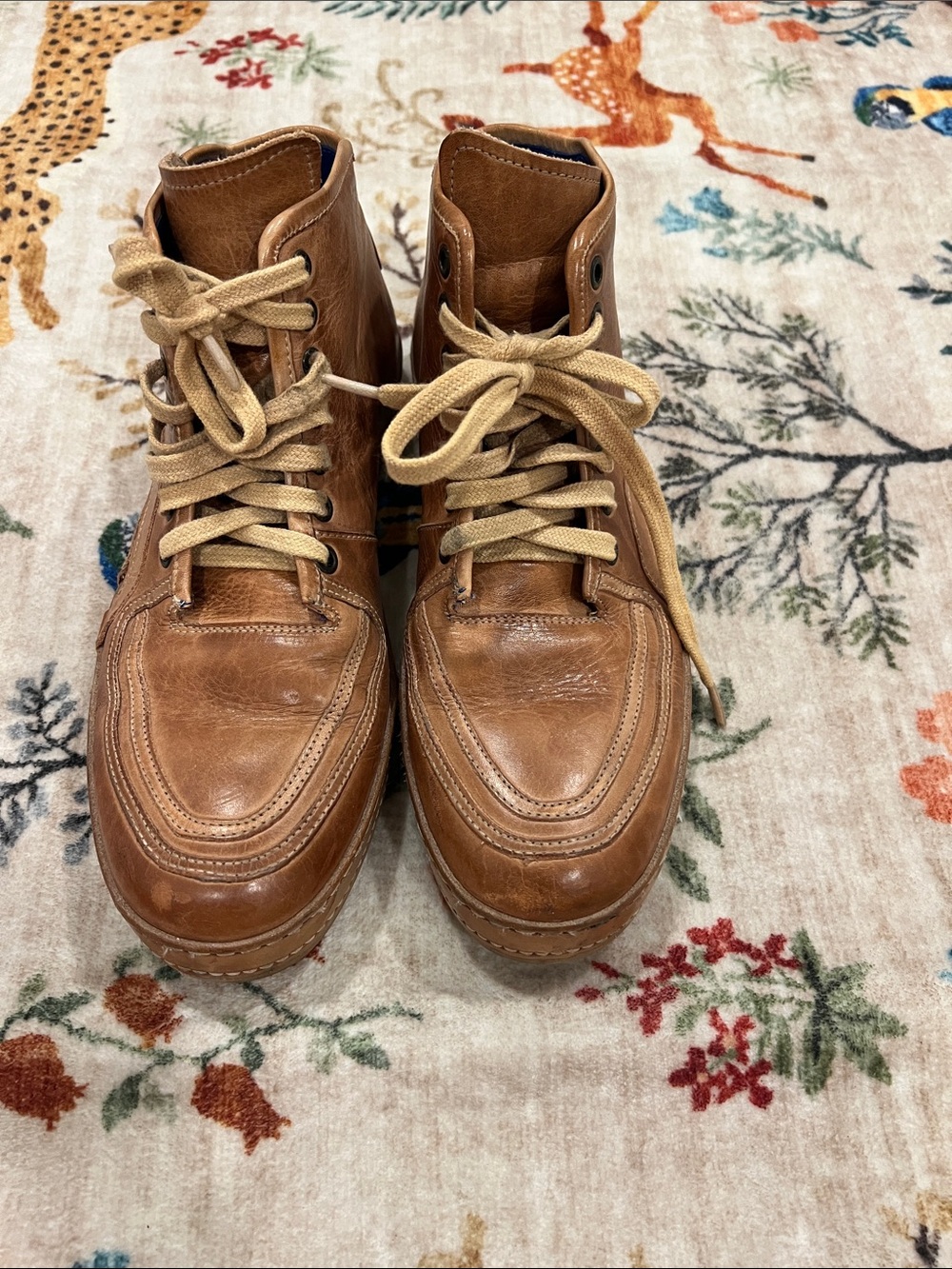 Bed Stu Men's Brown Leather Lace-Up Boots